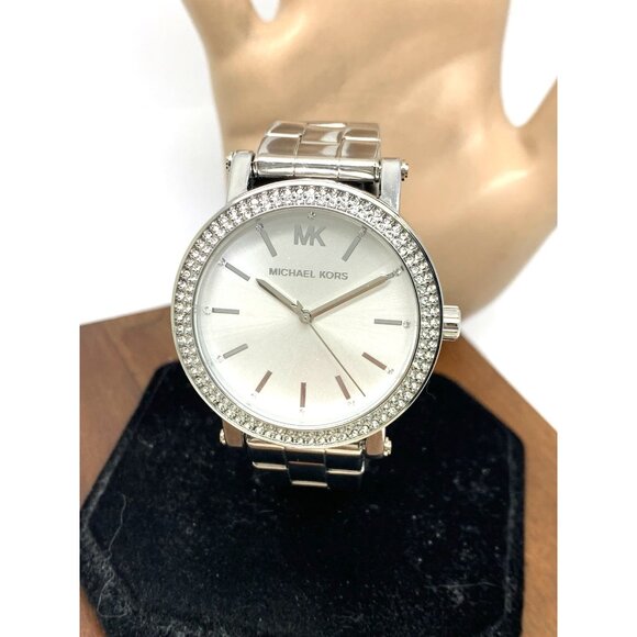 Michael Kors Women's Watch MK7347 Corey Quartz Gemmed Silver Stainless Steel - Picture 12 of 13